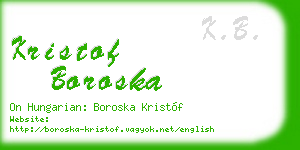 kristof boroska business card